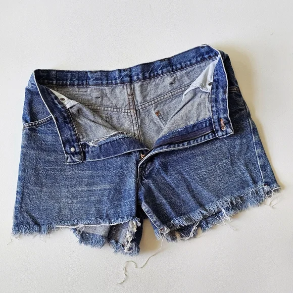 Vintage 90s Gap Denim Cut Off Shorts High Rise 30” Waist Size M Blue Jean - Picture 9 of 14